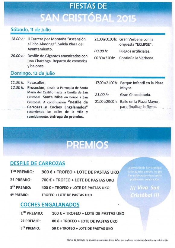 Programa San Crsitóbal 2015